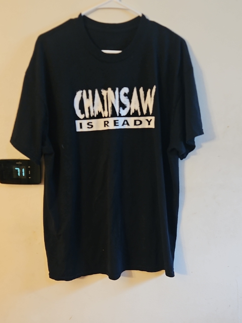 Men's Joe Gacy Black Graphic T-Shirt - 'Chainsaw Is Ready'